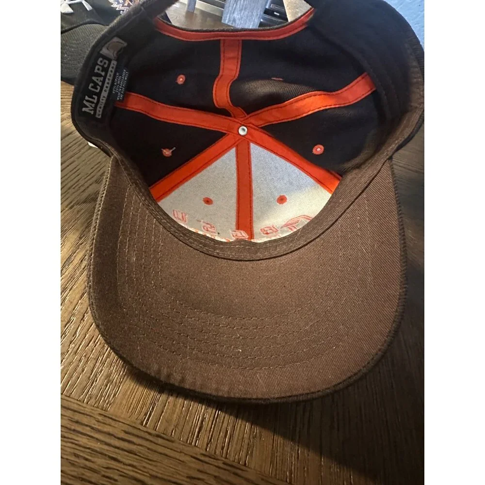 BGSU Falcons Basketball Hat Adjustable Black Orange Embroidered Logo M/L Cotton‎